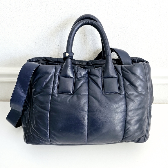 Prada Navy Blue Genuine Leather 3-way Bag - Picture 13 of 15